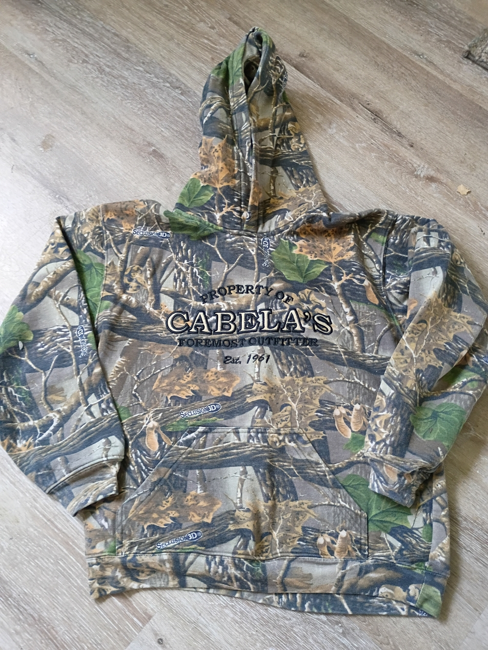 Cabela's Kids Camouflage Hooded Sweatshirt in Green and Brown